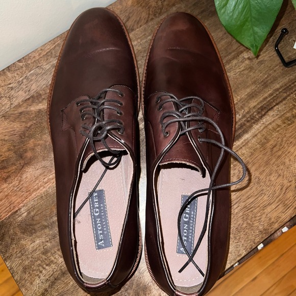 Aston Grey Collection Barry Mens Brown Leather Lace Up Dress Shoes Size 11 - Picture 10 of 10